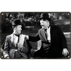 Vintage Aluminum Featuring Laurel Hardy Tin Metal Signs Home Décor 8x12