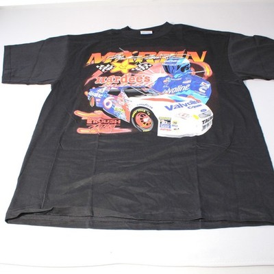 VTG 1999 Tultex Nascar Mark Martin Jeff Burton Racing T-Shirt Black Short S XL