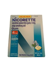 Nicorette 4mg Nicotine White Ice Mint Stop Smoking Aid - 160 Count Exp: 05-27