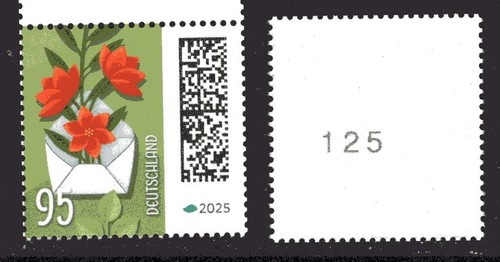 BRD 2025 MiNr 3898** Rollenmarke BLUMENBRIEF 0,95€ mit Zählnummer
