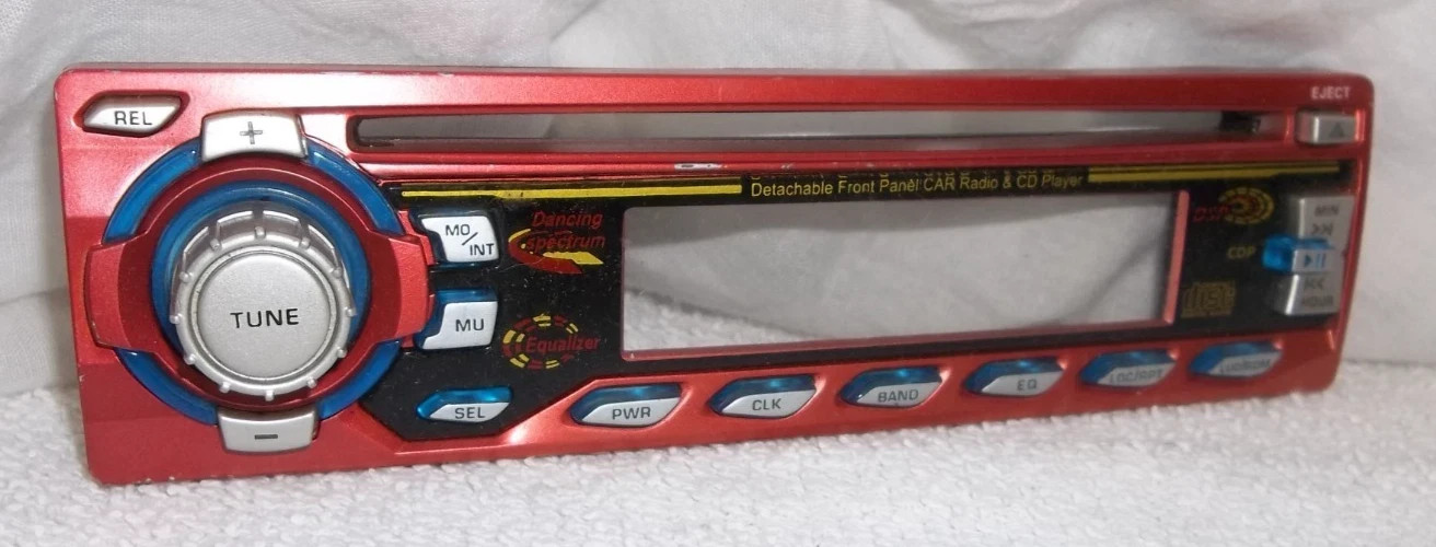 Detachable Front Panel Radio Cd Player Red Pink Faceplate On