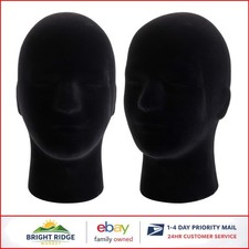 Adult Size Foam Mannequin Heads for Displaying Wigs, Glasses Jewelry - Black