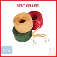 Sooez 3 Roll Raffia Ribbon String, 984 Feet Wrapping Raffia Paper String Ribbon