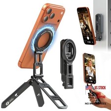 Dual Magnetic Phone Tripod for MagSafe Tripod Foldable Double Magnet Dark grey