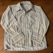Vintage 1970's Long Sleeve Youth Boys Shirt Size 4 Clothing Collar Sage