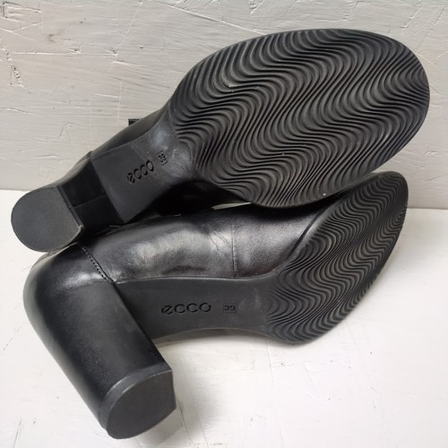ECCO Womens Mary Jane Heels Shoes EU 39 US 8 Black Leather - Picture 7 of 9