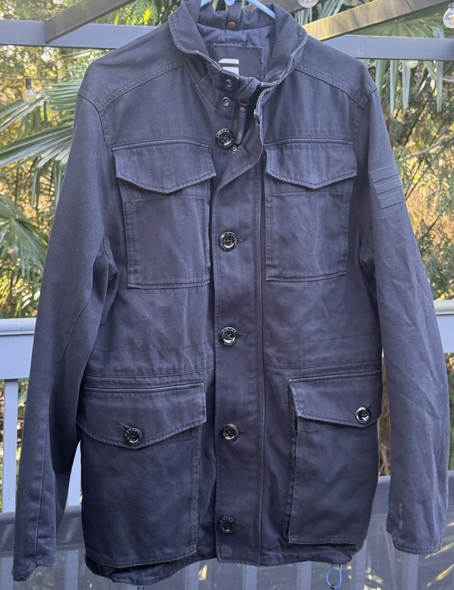 G-Star Raw Falco Field Jacket Men's M Black Full Zip Lined