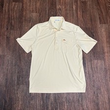 CRIQUET Mens Short Sleeve Polo Shirt XL Yellow Golf Casual Breathable Athleisure