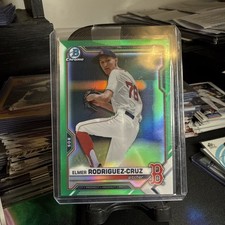 ELMER RODRIGUEZ-CRUZ 2021 Bowman Draft 1st 15/99 True Green Yankees #BDC-37