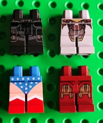 LEGO Minifigure Printed Marvel Legs Bundle Patterns x4 Pieces Joblot 970 972 971