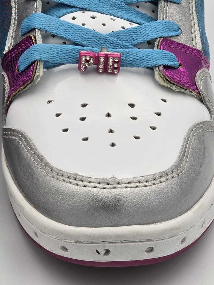 Tênis Feminino Pastry Glam Pie Hi-Top 10 Prata Azul Rosa Retrô - Imagem 2 de 4