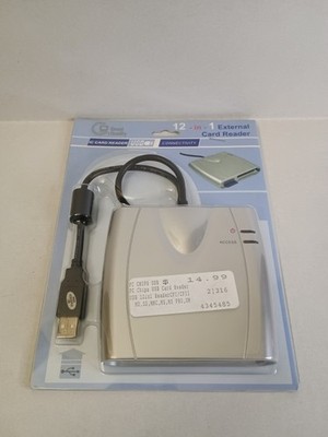 PC Chips 12-in-1 External USB Card Reader CF SD MMC MS PRO Duo SmartMedia   New