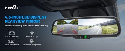 Backup RearView Spare Tire Mount Camera Jeep Wrangler 2014-2015 4.3'' Monitor
