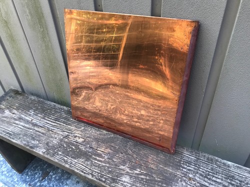 Sheet Copper 16 5/8" x 16 5/8" Coppersmith stored scrap shinny copper (C) - Picture 6 of 7