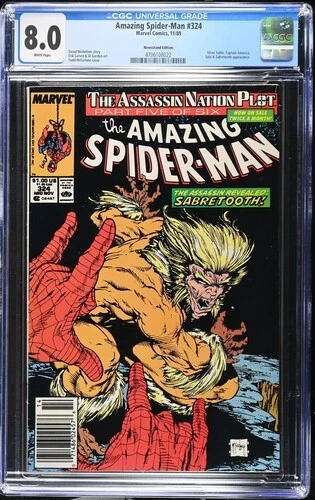 Amazing Spider-Man 324 Newsstand Edition  CGC 8.0  White Pages