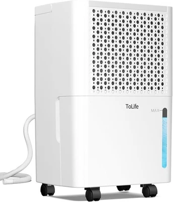 (19T)Tolife 32 Pint Dehumidifier 3000SqFt Home Basement Drain Hose White - Image 1 of 4