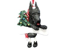 Great Dane Ornament Black "Dangling Legs" Hand Painted and Easily Personalized