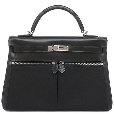 HERMES 2WAY Tasche Kelly Raki 32 Innenstich Box Kalb Towar Officier schwarz