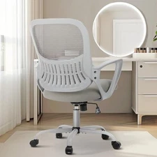 Office Computer Desk Managerial Executive Chair, Ergonomic Mid-Back Mesh Grey