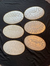 A Set Of 6 Vintage Capiz Shell Placemats Oval