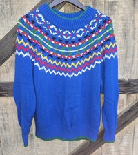 Colorful Warm Soft Acrylic Vtg Pullover Sweater XXL Ski Snow Nordic Winter