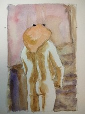 Affordable art - original watercolour -  Challenging the past