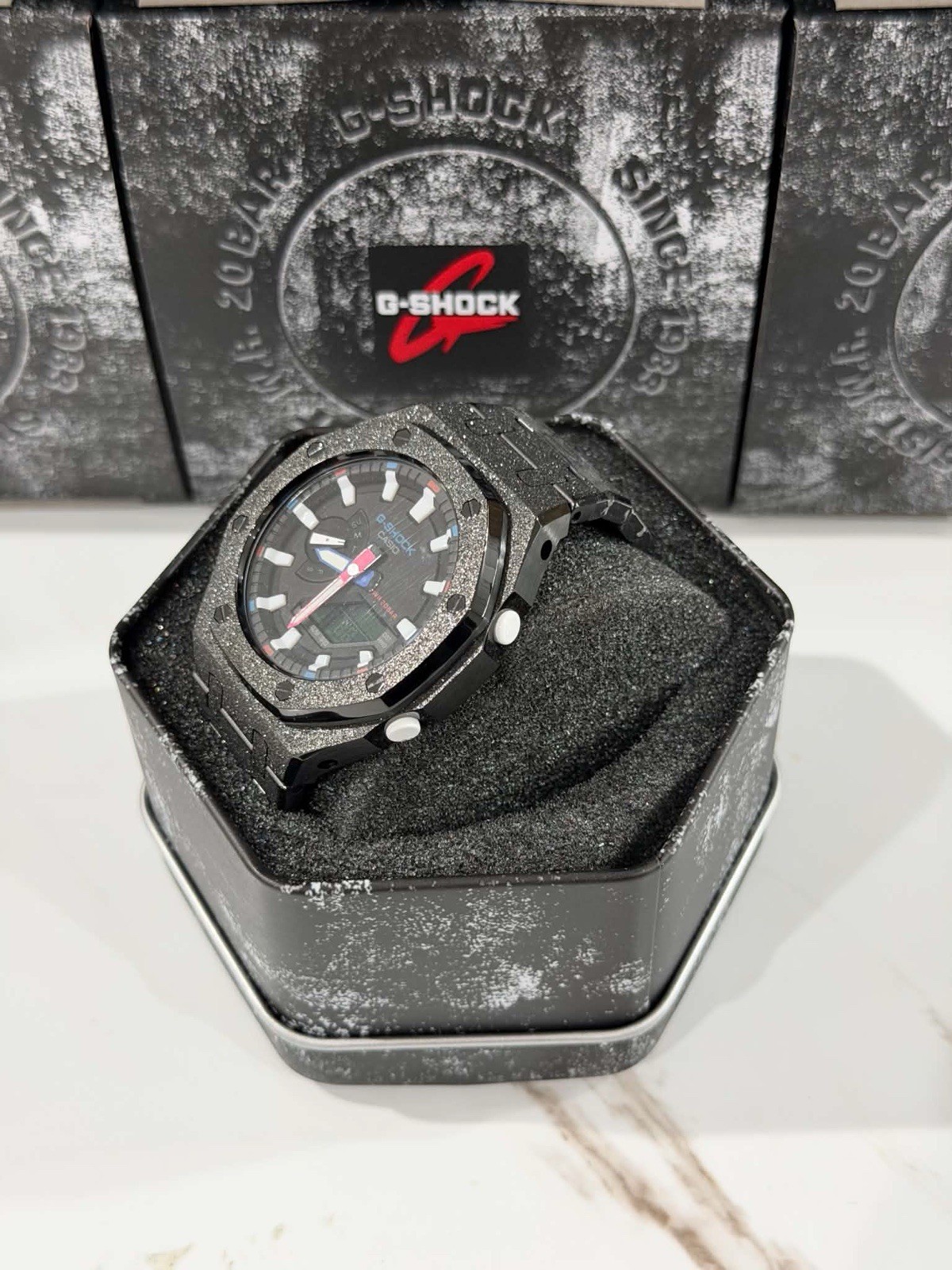 Casio GA-2100 G-Shock Watch – Sandblasted Black Frosted – Black Dial