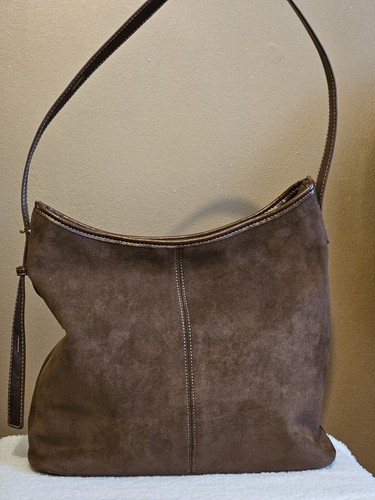 Women's brown suedette shoulder bag large capacity - Picture 6 of 6
