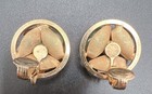 Vtg SARAH COVENTRY Pin Brooch Earrings Set Gold Tone Autumn Leaves Chunky Stones — photo 9