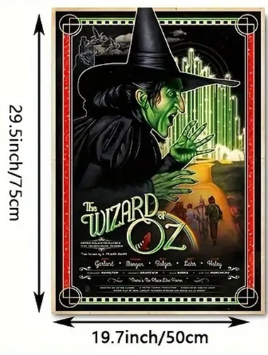 Wizard of Oz Canvas Movie Poster Wicked Witch (Repro) 50cm x 75cm Free Post - Picture 4 of 5