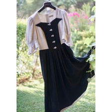 ABITO TIROLESE NERO / ECRU'  tg.46 it. Landhaus