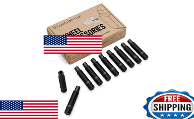 StanceMagic M12x1.5 Extended Black Wheel Stud Conversion 75mm - Pack of 10