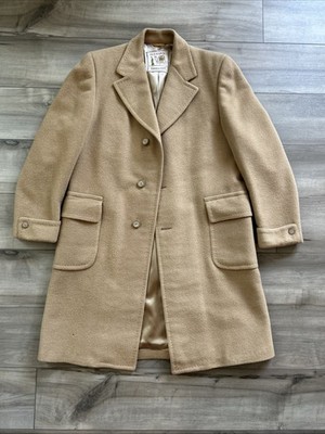 Vintage Men's Overcoat Camel Hair Double Breasted Polo Coat (Pics For Size)