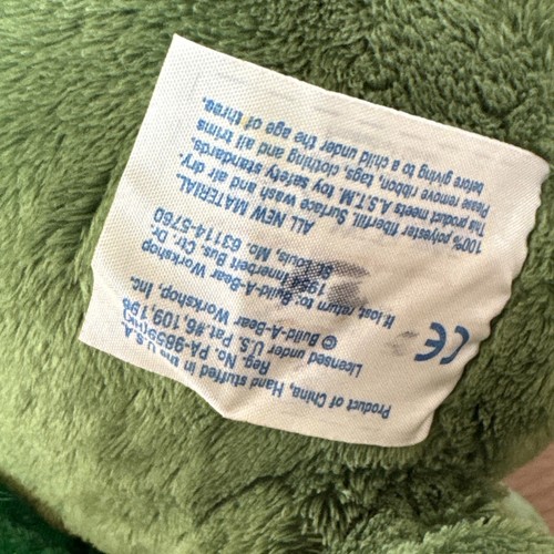 Build A Bear Trekkin Tortuga Verde Pajarita 4 Hojas Trébol Chaqueta Camisa Aprox 12” - Imagen 17 de 24