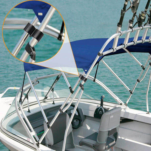 Paquete de 2 clips de poste superior Bimini soporte - anti sonajero bimini soporte seguridad barco acc - Imagen 4 de 12