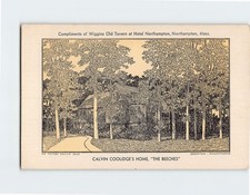 Postcard Calvin Coolidge's Home Wiggins Old Tavern Hotel Northampton MA USA