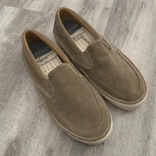 Sperry Top-Sider Slip-On Shoes Mens 11 Tan Suede Perforated Leather Loafers Boat