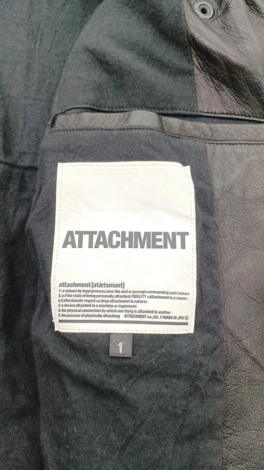 ATTACHMENT Black Deerskin Riders Jacket Leather B Used Motorcycle Coat - Image 3 of 4