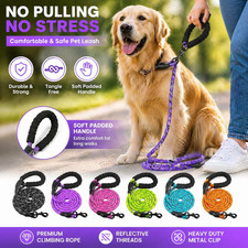   5-10 Ft Reflective Dog Leash Nylon Heavy Duty Rope for Small Medium Large Dogs