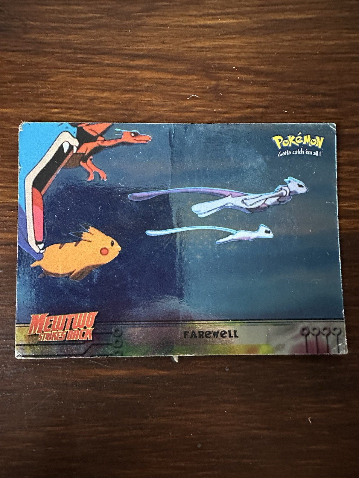 Pokemon Card FAREWELL #39 Mewtwo Strikes Back Blue Logo Pokemon Topps HOLO