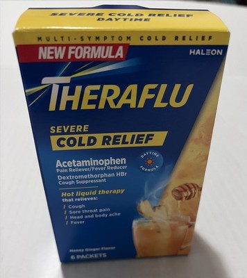 Theraflu Daytime Cold Relief Powder Honey Ginger Flavor - 6 packets July 2026