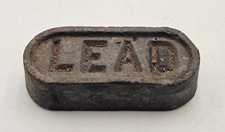 Lingotto di piombo ovale vintage 4,15 libbre.
