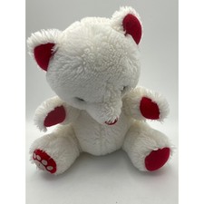 Cute White Teddy Bear Plush "I Love You" Red Heart Paws