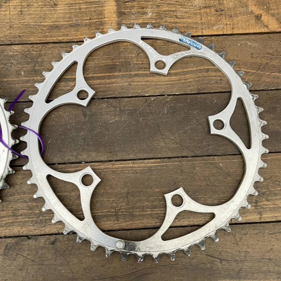 Vintage Shimano 600 Road Chainring Set 52T/42T 130 BCD 5-Bolt W-Cut 70s 80s - Image 4 of 4