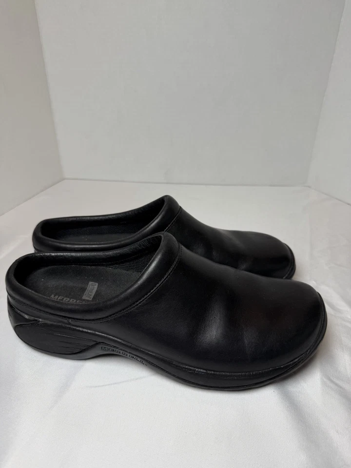 Merrell Encore Nova 2 Mujer 10.5 Cuero Negro Sin Cordones Zueco Zapatos Mula Foto 2 de 4