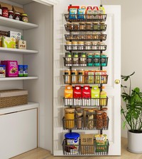 9-Tier Over The Door Pantry Organizer, Pantry Storage and Organization, Black...