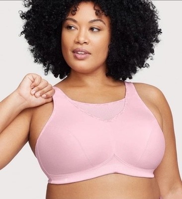 Glamorise 1066 No Bounce Wirefree Camisole Sports Bra Pink New Size 34F