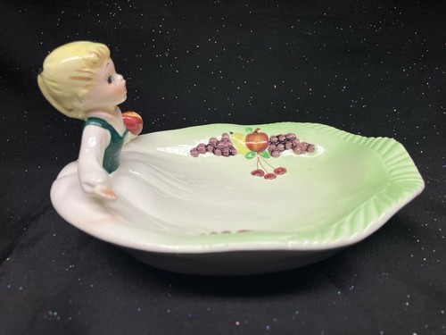 Vintage Ucagco Apfel Obst Mädchen Dame Seife Schmuck Schale Py Miyao Japan selten - Bild 10 von 13