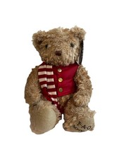 NEW 2018 FAO Schwarz Brown Bear Plush in Red Winter Vest  Scarf