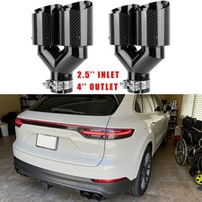 2.5'' to 4'' Carbon Rear Dual Exhaust Muffler Pipe Tail Tips For Porsche Cayenne